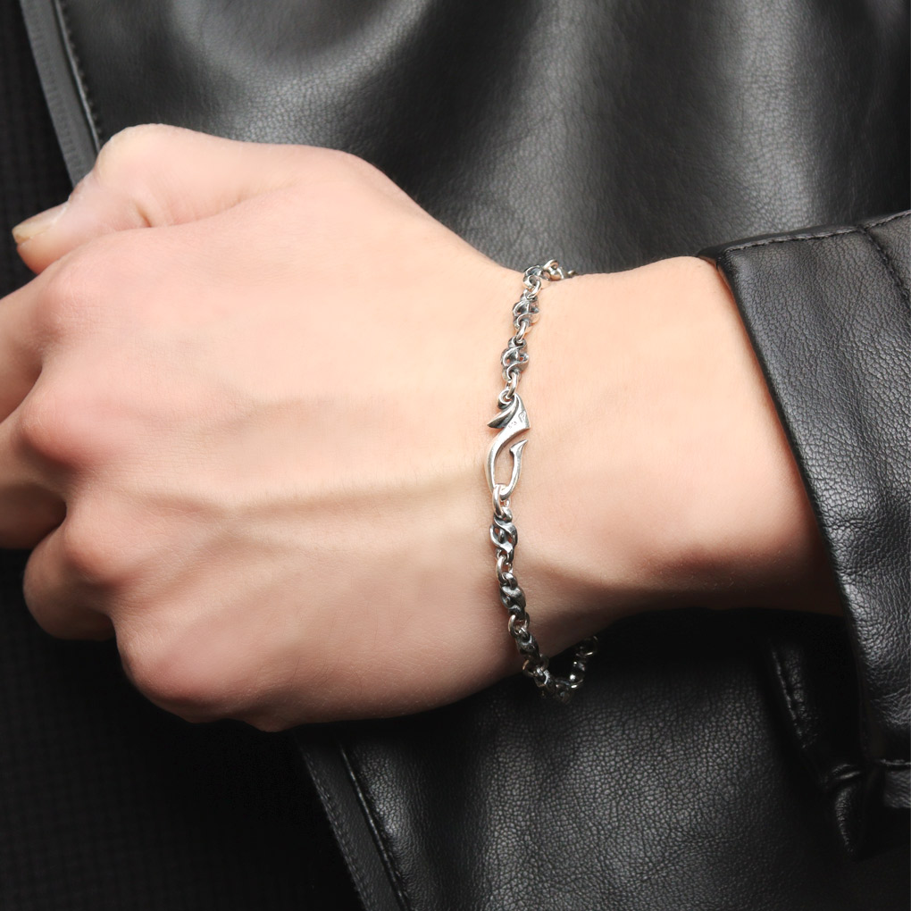 楽天市場】トライバル 炎 ブレスレット シルバー 925 デザインチェーン