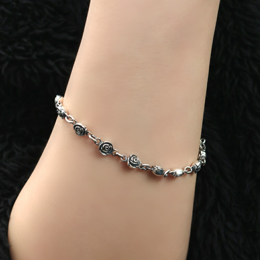 楽天市場】プチ ローズ ステーション ブレスレット シルバー 925 薔薇