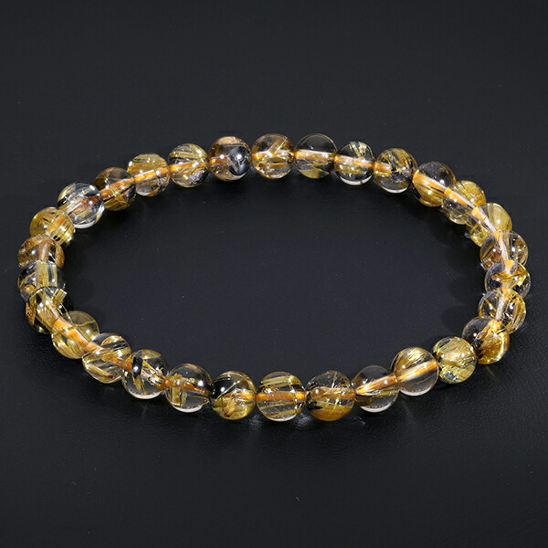 楽天市場】ゴールドルチルクォーツ ブレスレット 6mm 17cm レディースM