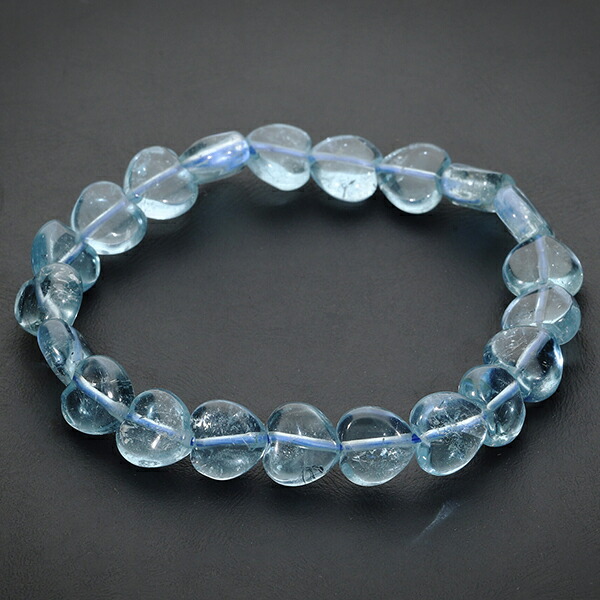 楽天市場】ブルートパーズ ハート ブレスレット 18.5cm レディースLL