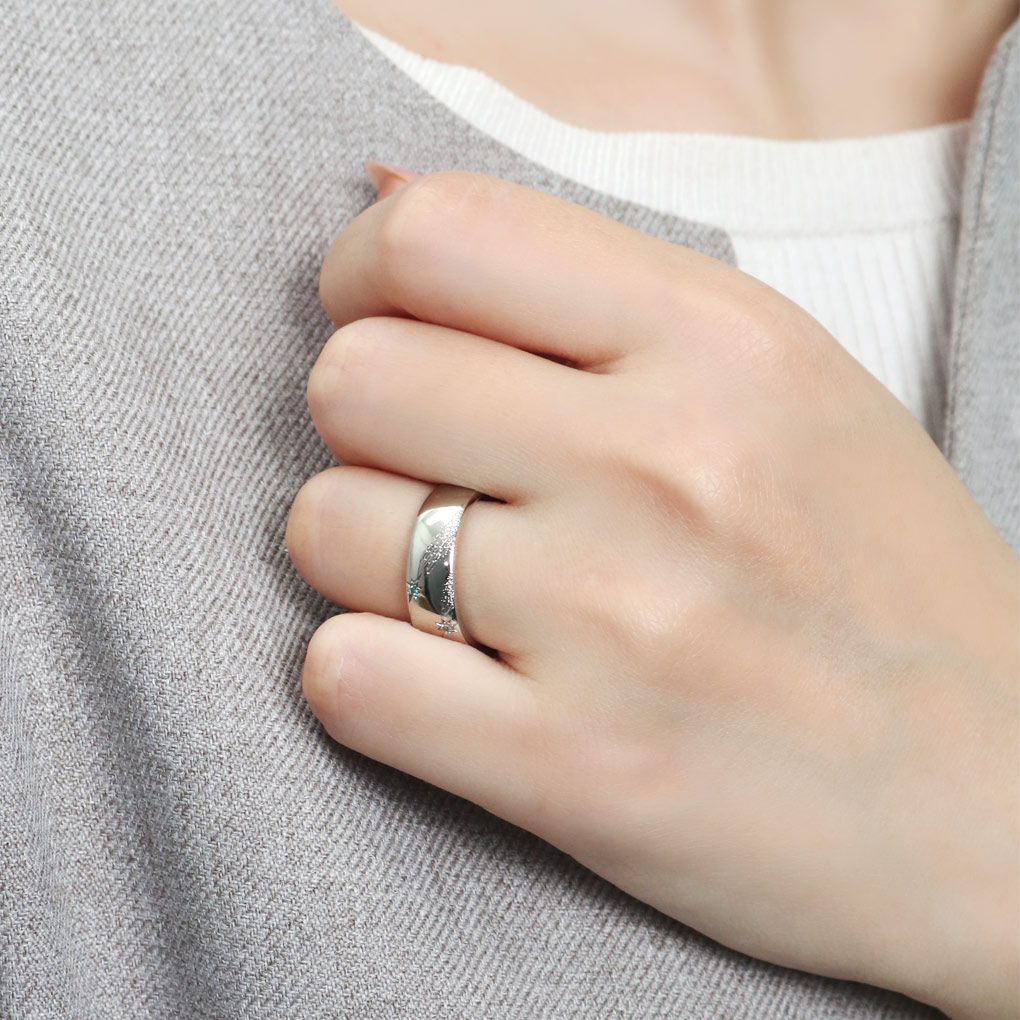 楽天市場】Blue Cat 幅広 甲丸 ダイヤモンド 流れ星 ペアリング 8〜15