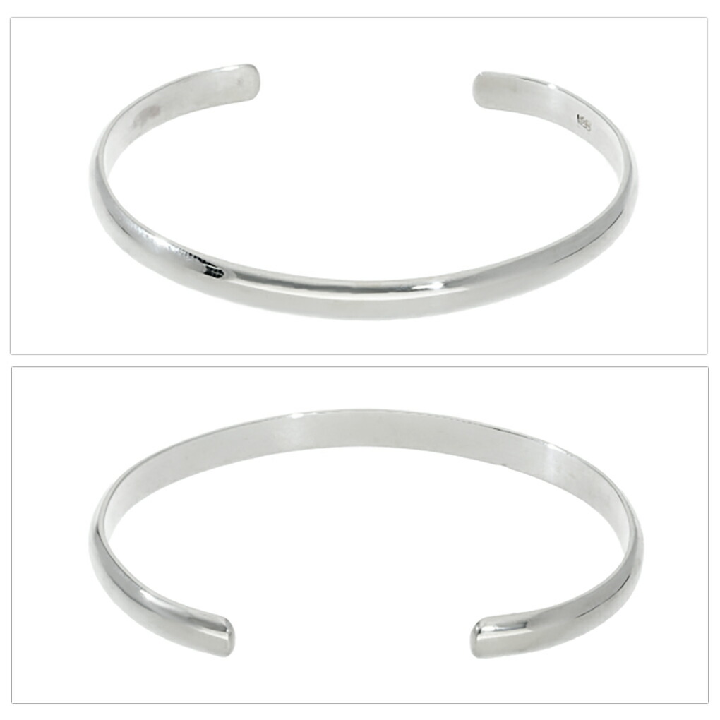 楽天市場】5mm幅 甲丸 プレーン シンプル バングル シルバー 925 定番