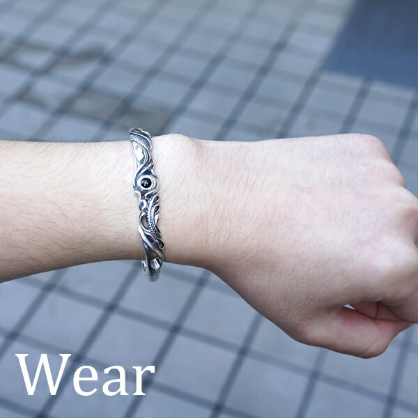 楽天市場】Sploosh BR-13 オニキス シルバーバングル ブレスレット