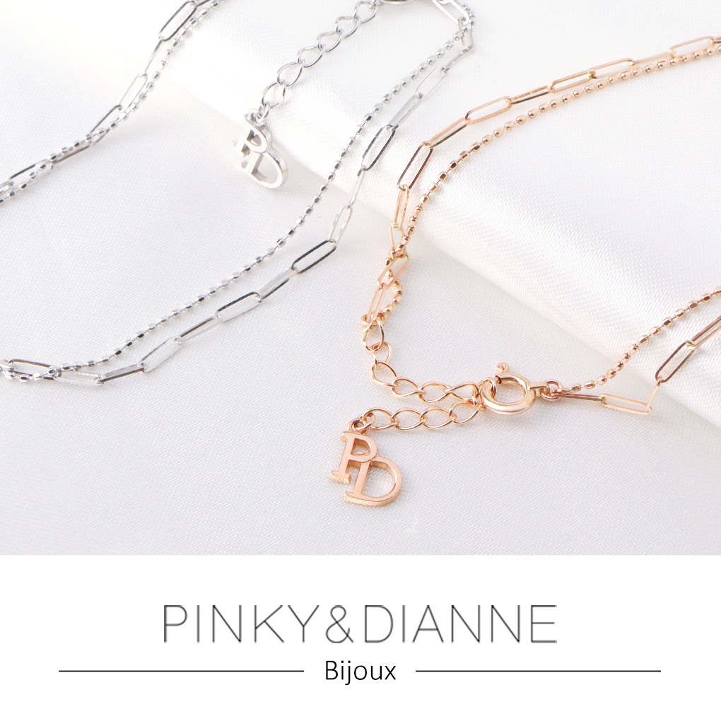 楽天市場】ピンキー＆ダイアン 選べる2カラー K10 ロゴチャーム 2連