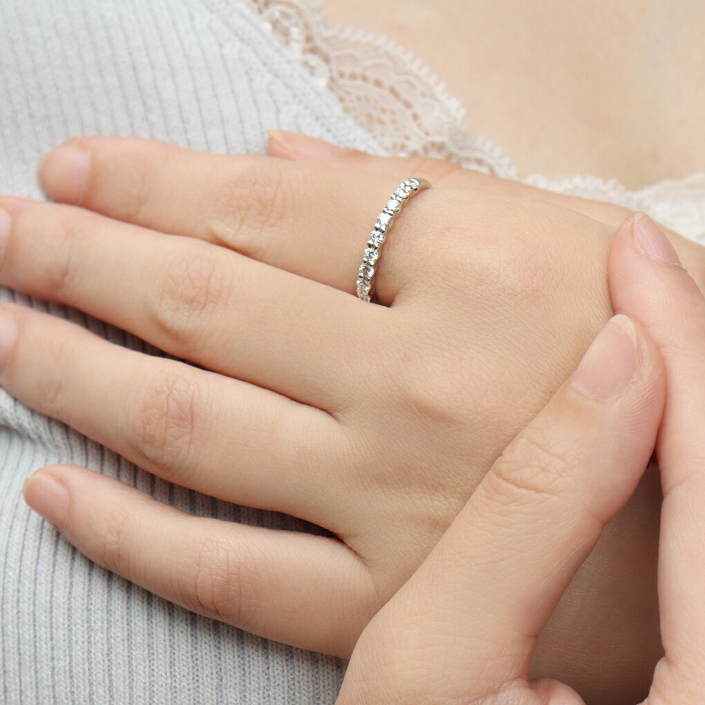 楽天市場】スイートテンダイヤモンド シンプル プラチナ リング 11号