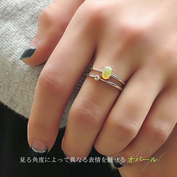 楽天市場】天然 オパール プラチナコーティング シルバーリング 7〜13