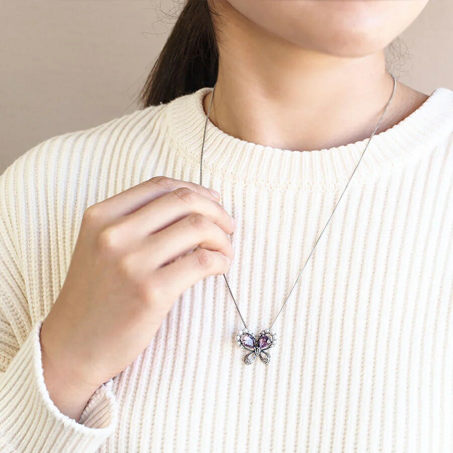 楽天市場】ROKUZAN アメジスト パール ミニョンパピヨン ペンダント