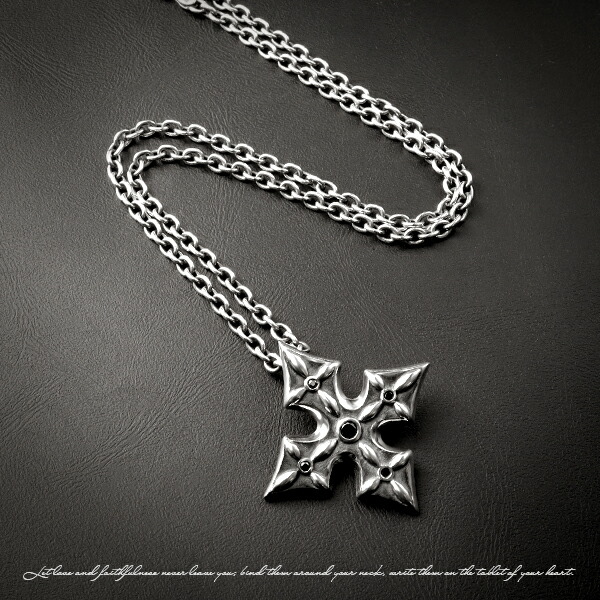 楽天市場】クロス ブラック ジルコニア シルバー ペンダントトップ