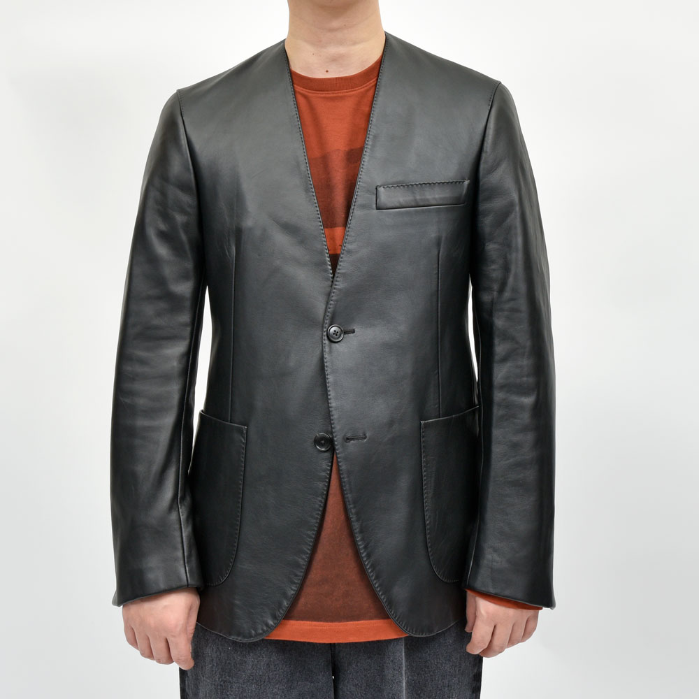 楽天市場】Belvest（ベルベスト）ナッパレザーノーカラー2Bジャケット