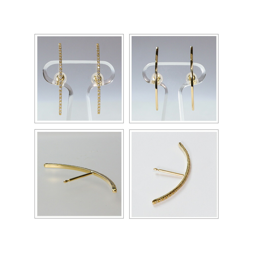 楽天市場】ピアス K18ゴールド バータイプ ダイヤモンドピアス K18