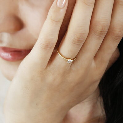 楽天市場】K18 K10 天然 ダイヤモンド 0.2ct 四本爪 一粒 リング 1号