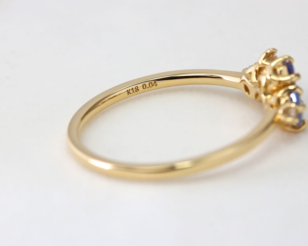 楽天市場】K18 天然サファイア リング 11号 イエローゴールド （サイズ