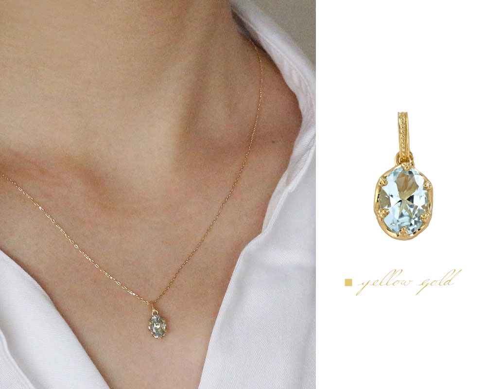 楽天市場】【現品限り】K18 アクアマリン ネックレスチャーム 0.6ct