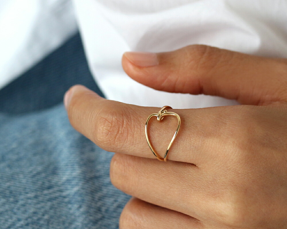 楽天市場】K18 K10 ハート リング 6号〜16号 送料無料 ゴールド 指輪