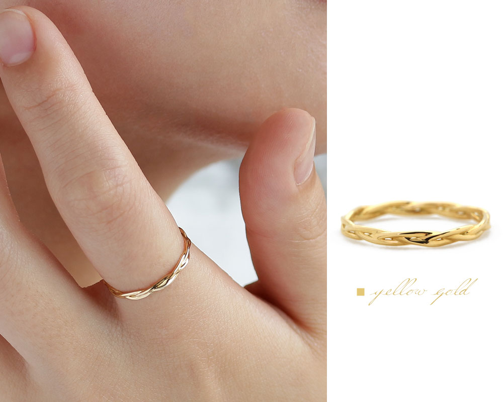 楽天市場】K18 K10 PT ツイスト フルデザイン 地金リング 3号-16号