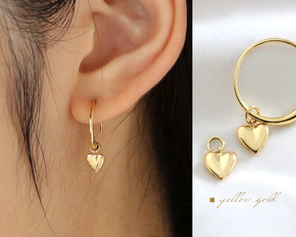 楽天市場】K18 K10 ハート ピアス チャーム ※在庫あり商品は一部価格
