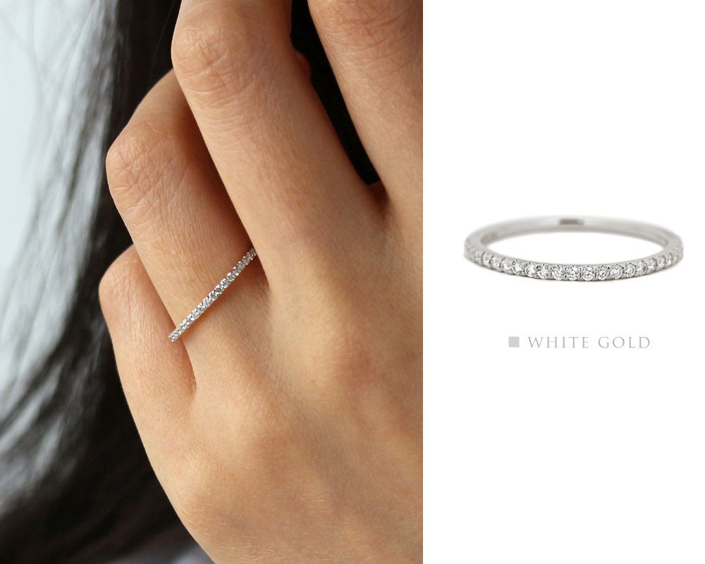 楽天市場】K18 K10 PT ハーフエタニティ リング 天然 ダイヤモンド 計