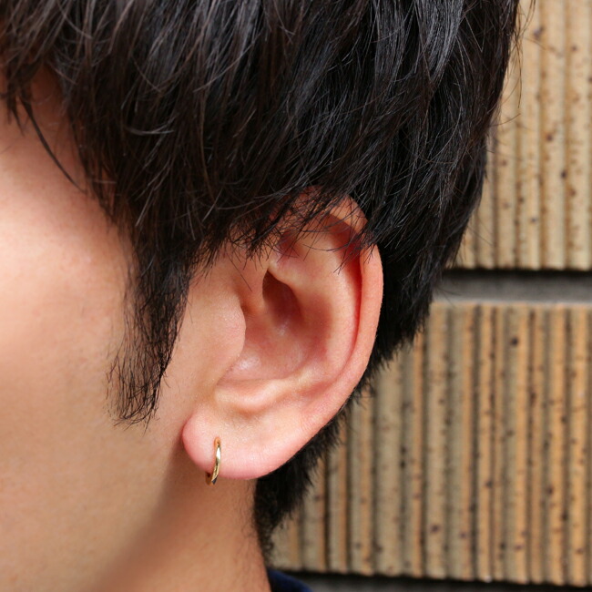 楽天市場】K18 K10 ユニセックス ミニ フープピアス 片耳用 ※一部在庫