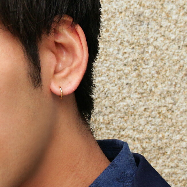 楽天市場】K18 K10 ユニセックス ミニ フープピアス 片耳用 ※一部在庫