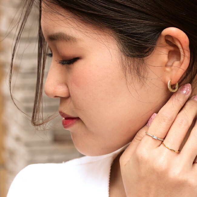 楽天市場】K18 K10 天然 ダイヤモンド 計0.07ct ミニ フープピアス