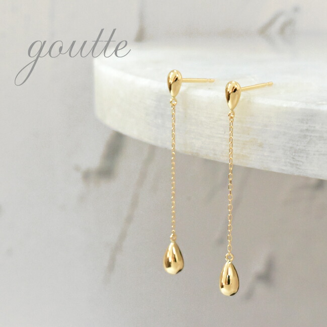 楽天市場】K10 イエローゴールド ディアドロップ ロング チェーン