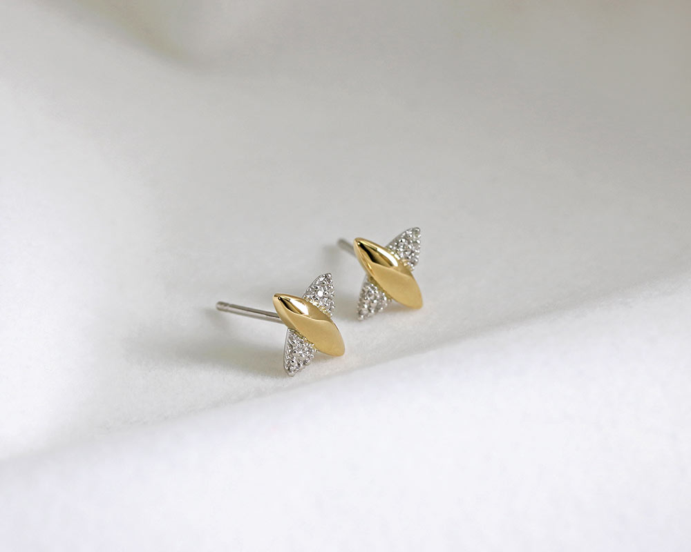 楽天市場】K18 天然 ダイヤモンド 0.02ct コンビ ピアス 片耳用 ※在庫