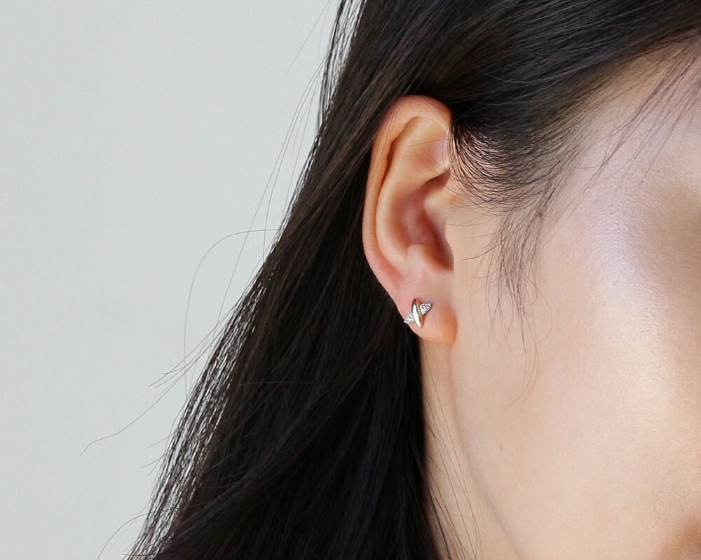 楽天市場】K18 天然 ダイヤモンド 0.02ct コンビ ピアス 片耳用 ※在庫