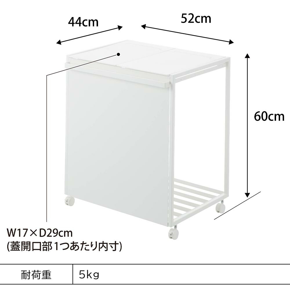 楽天市場】蓋付き目隠し分別ダストワゴン タワー 45L 2分別 山崎実業
