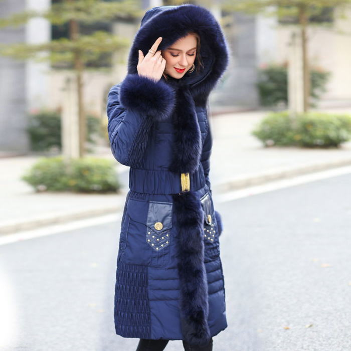 楽天市場】ボリュームフォックス ファーダウンコート フードベルト