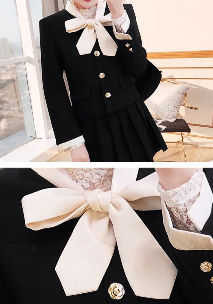 楽天市場】セットアップ レディース スカート スタンドカラー リボン