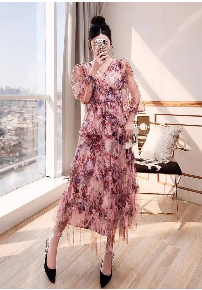 楽天市場】ワンピース レディース 春 きれいめ 花柄 Vネック チュール