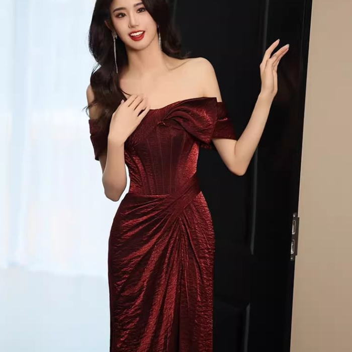 楽天市場】ALICE カラードレス オフショルダー リボン ドレープ 半袖