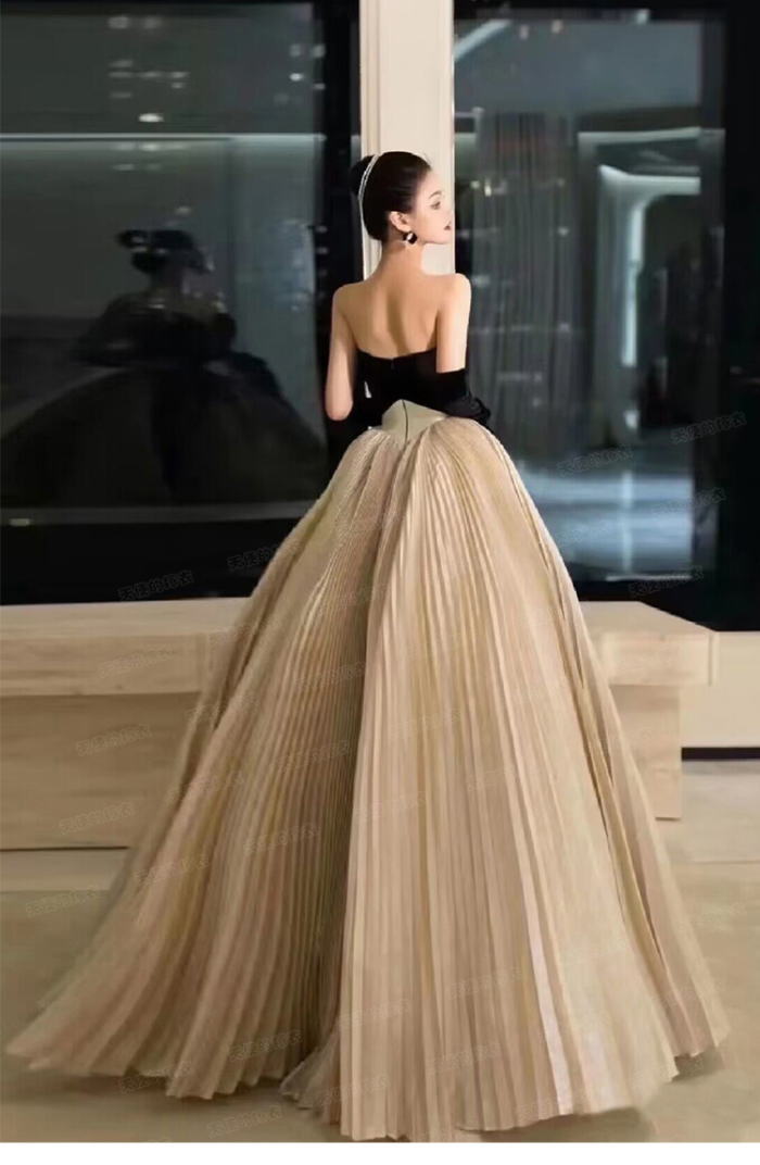 楽天市場】ANGEL カラードレス 新作 ベロア プリーツ ロンググローブ