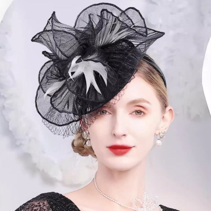 楽天市場】ヘッドドレス ストロー フェザー フラワー チュール