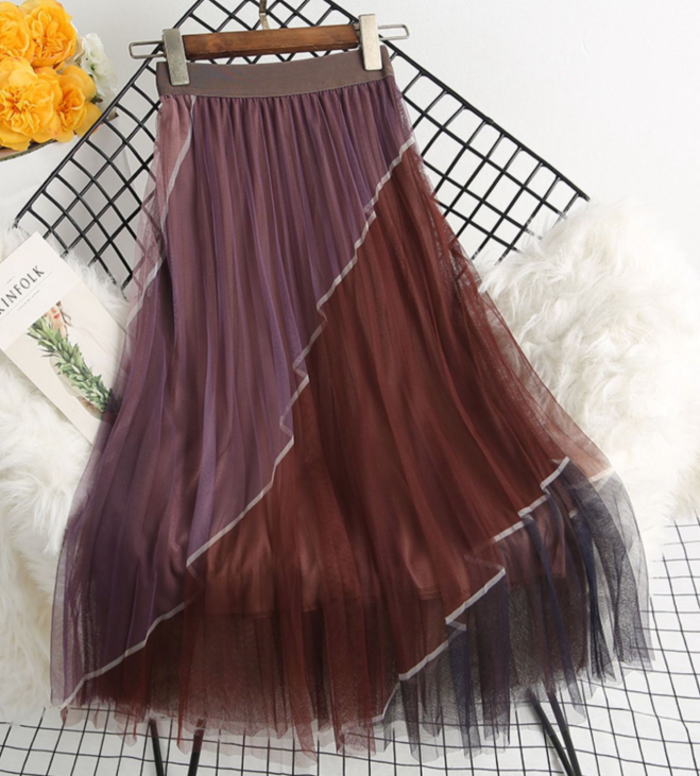 楽天市場】フレアスカート グラデーション ライン チュール ふんわり