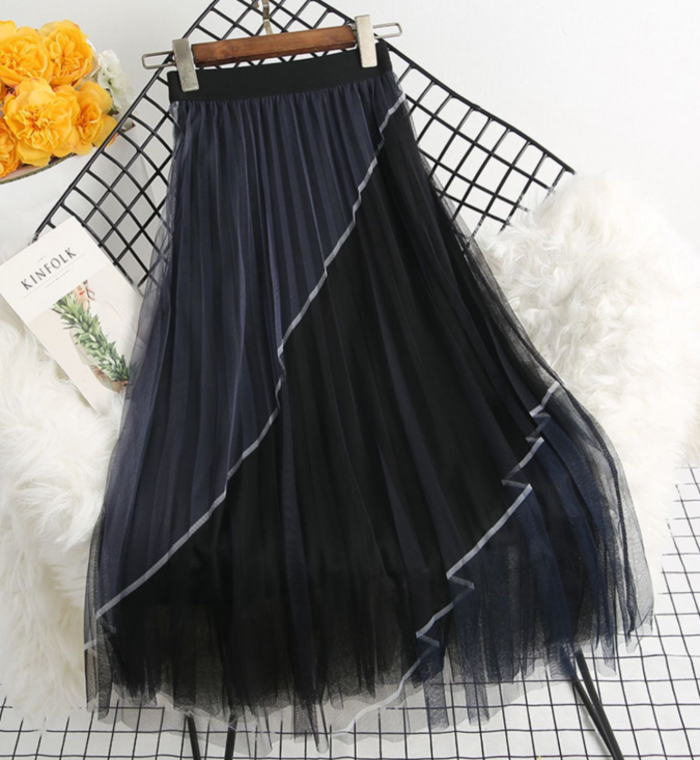 楽天市場】フレアスカート グラデーション ライン チュール ふんわり