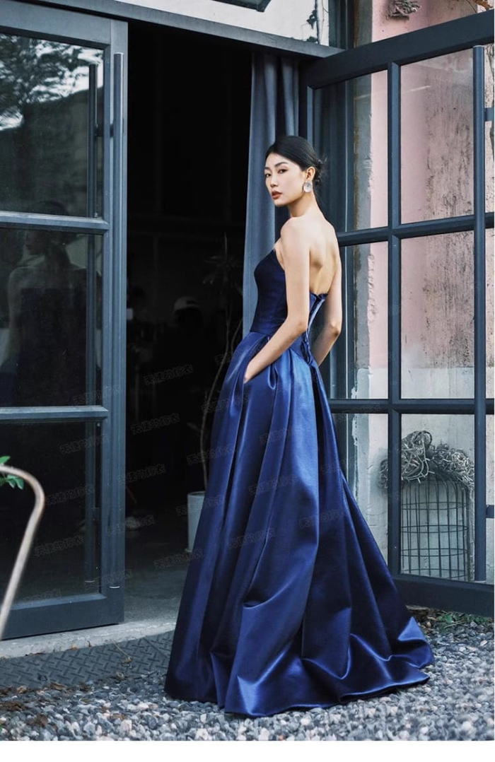 楽天市場】ANGEL カラードレス 新作 ベアトップ サテン 背中編み上げ A