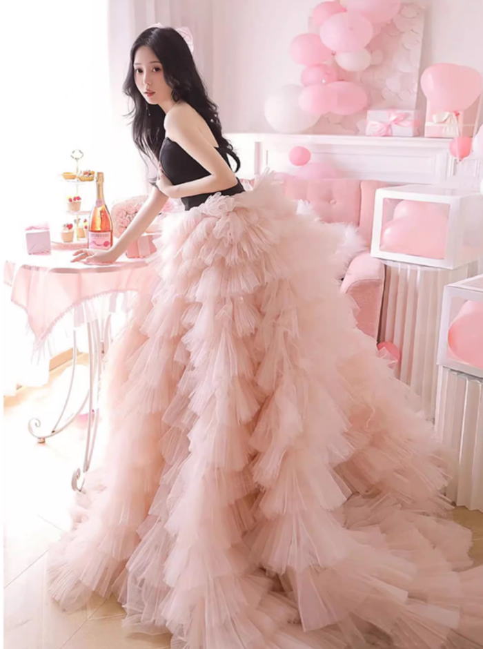 楽天市場】ANGEL カラードレス 新作 バイカラー ベアトップ チュール