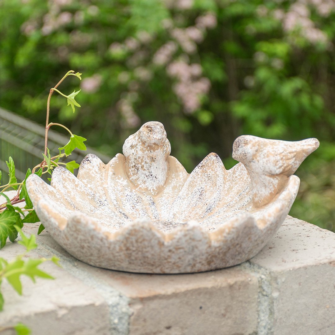 楽天市場】アンティーク調ガーデンオーナメント バードバス フラワー S