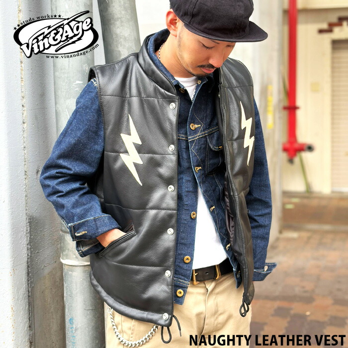 楽天市場】VIN&AGE ヴィン＆エイジ TYPE VLJ7_25 NAUGHTY LEATHER VEST