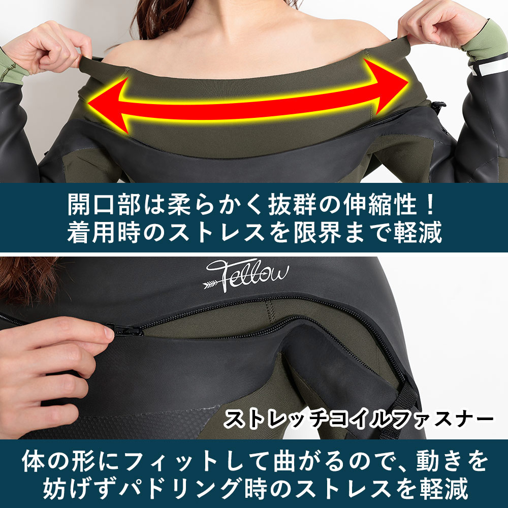 楽天市場】FELLOW セミドライ 5×3mm ウェットスーツ ロングチェスト