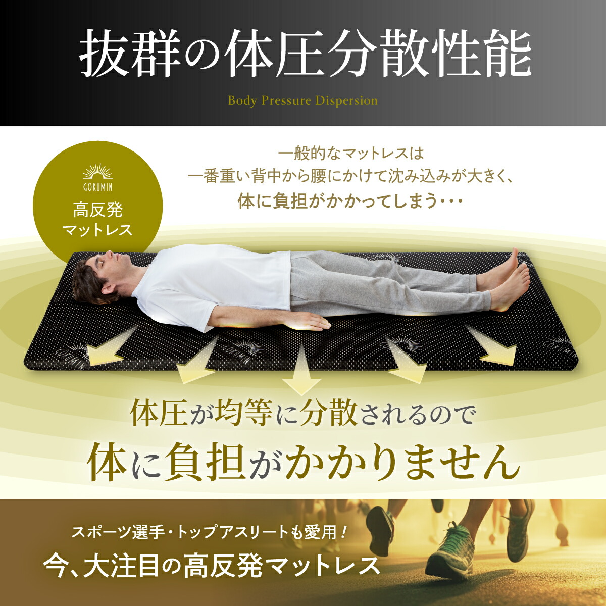 楽天市場】【楽天1位】 GOKUMINマットレス 男のマットレス 高反発