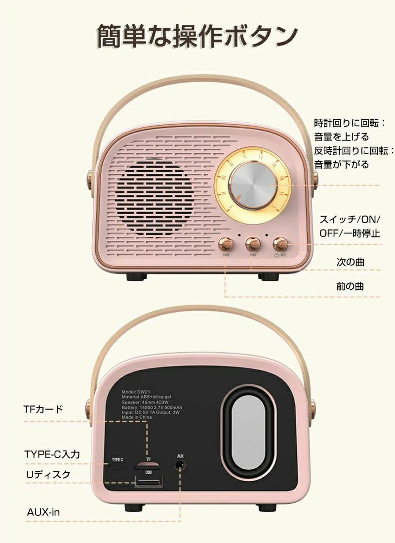 楽天市場】スピーカー レトロスピーカー 防災ラジオ 小型 Bluetooth