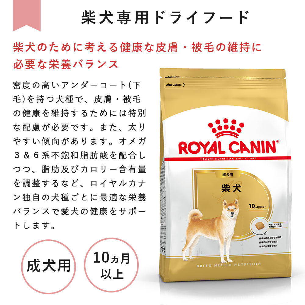 楽天市場】ロイヤルカナン 柴犬 8kg 成犬用 中型犬用 生後10カ月齢〜8