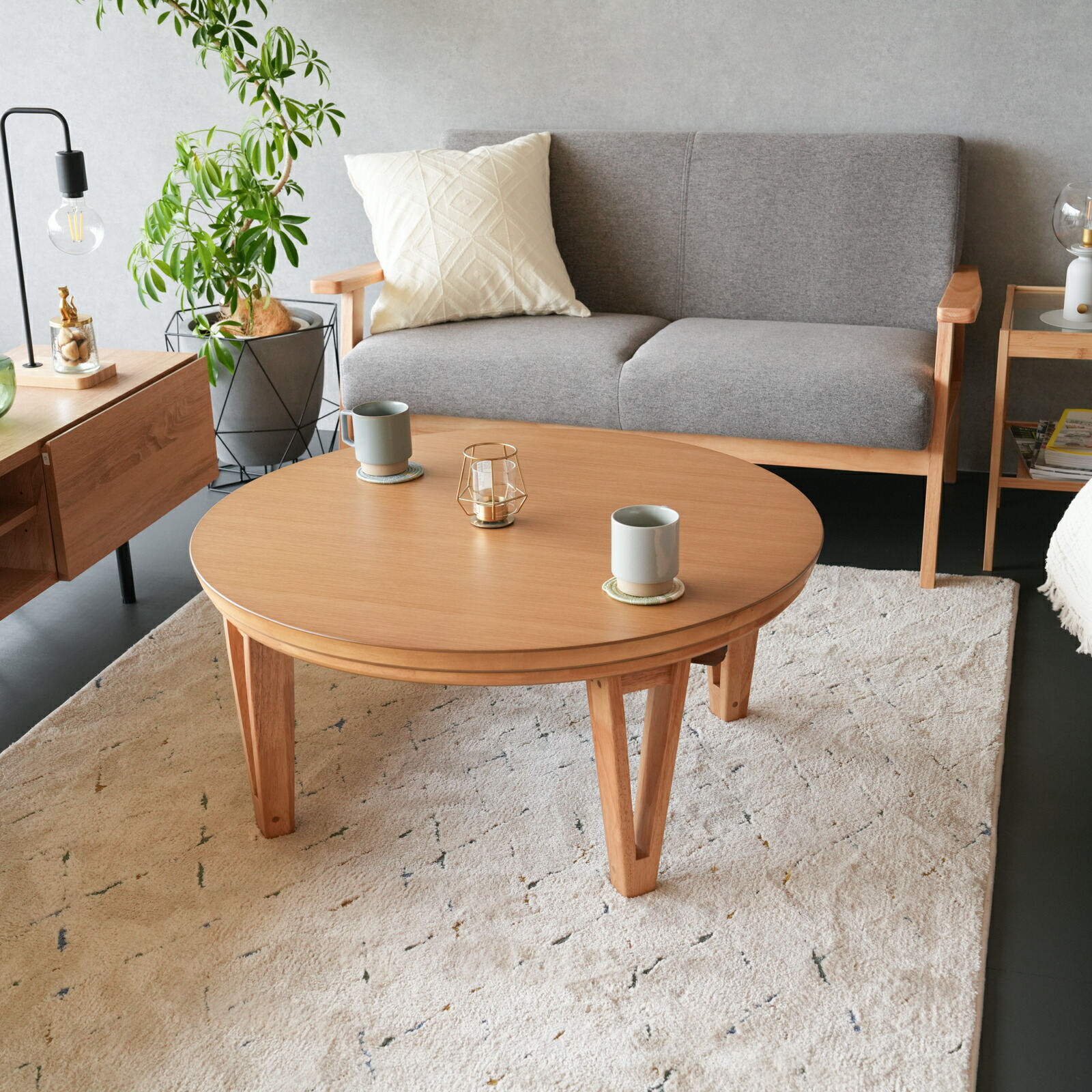 楽天市場】円形こたつ テーブル 家具調コタツ丸型 約105cm おしゃれ