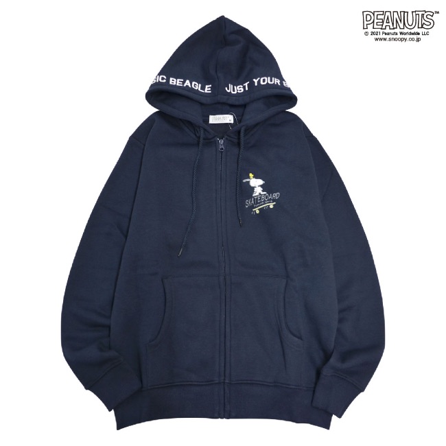 楽天市場】スヌーピー 裏起毛 プリント ZIP ジップ ファスナー