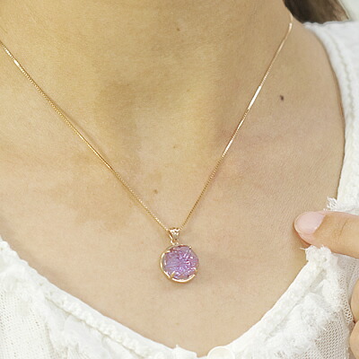 楽天市場】アメジスト 甲州貴石切子 ペンダントトップ 六角ローズ