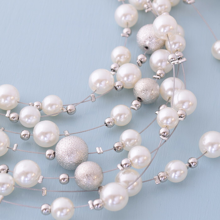 楽天市場】7連 バブルデザイン パールビーズネックレス ランダム配置 2