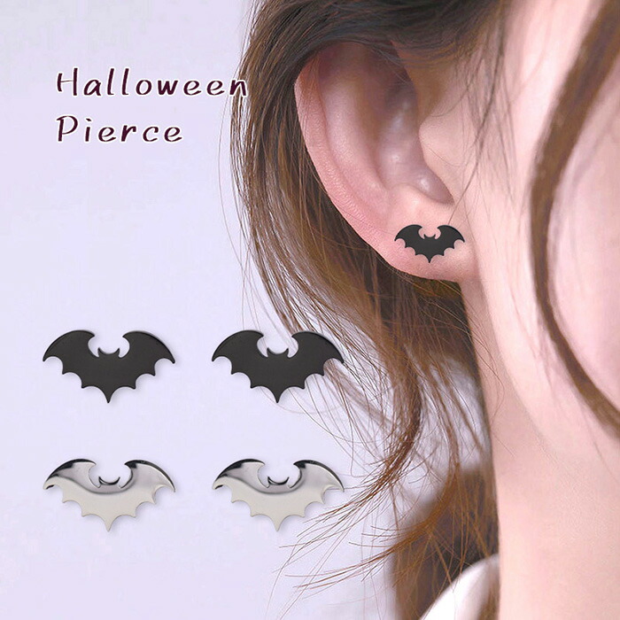 MAGICAL DESIGN シルバーピアス コウモリ BAT EARRING コウモリの