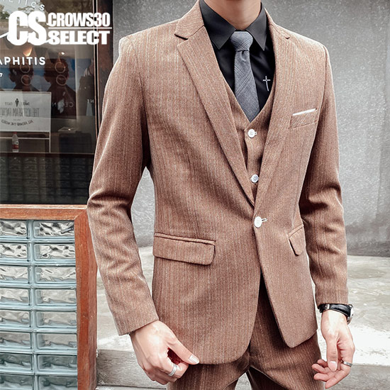 楽天市場】スーツ メンズ スリム スリーピース スーツ メンズ ベージュ
